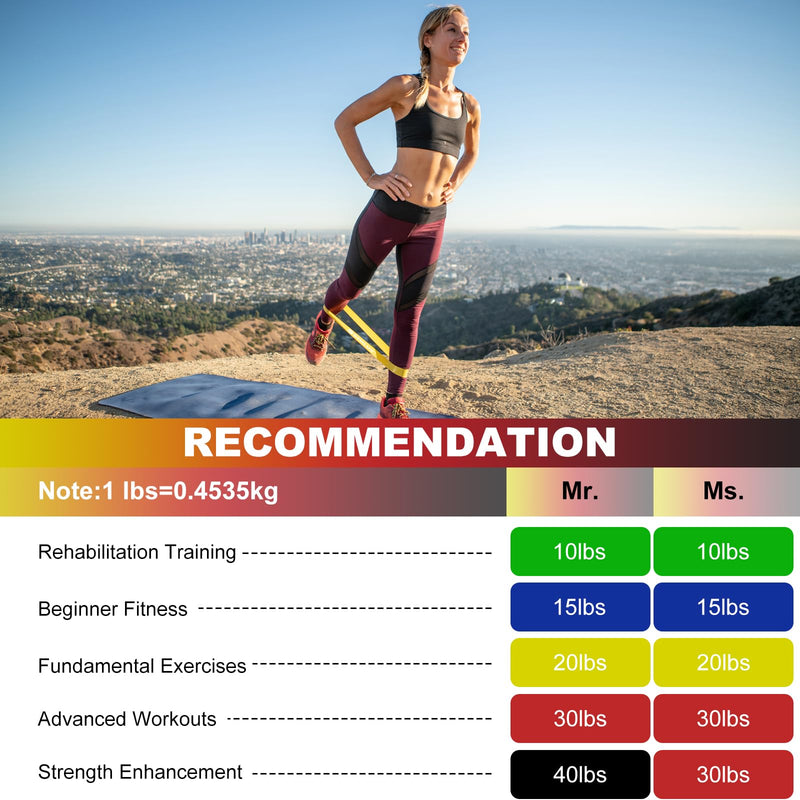[Australia] - SZHLUX Resistance Bands Set with Instruction Guide and Carry Bag, Versatile for Body Sculpting, Strength Training, and Rehabilitation-Set of 5 Multicolor 