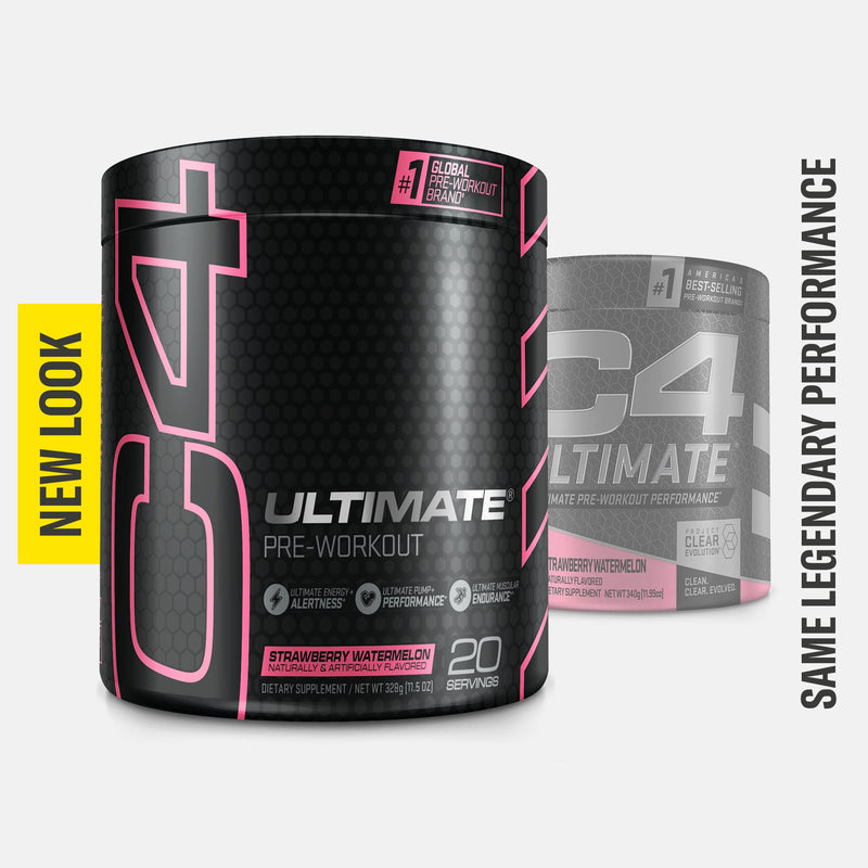 [Australia] - Cellucor C4 Ultimate Pre Workout Powder Watermelon - Sugar Free Preworkout Energy Supplement for Men & Women - 300mg Caffeine + 3.2g Beta Alanine + 2 Patented Creatines - 20 Servings Strawberry Watermelon 20 Servings (Pack of 1) 