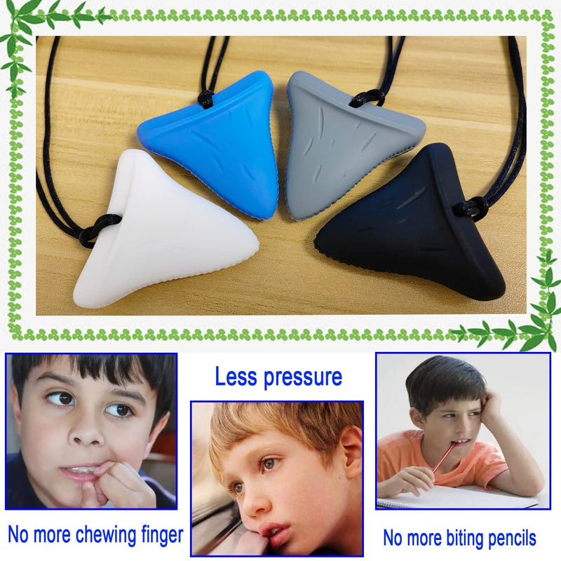 [Australia] - Chew Necklaces for Sensory Kids, 4 Pack Chew Necklaces for Boys Girls Adults Chewer with Autism, ADHD, SPD, Chewing, Oral Motor 