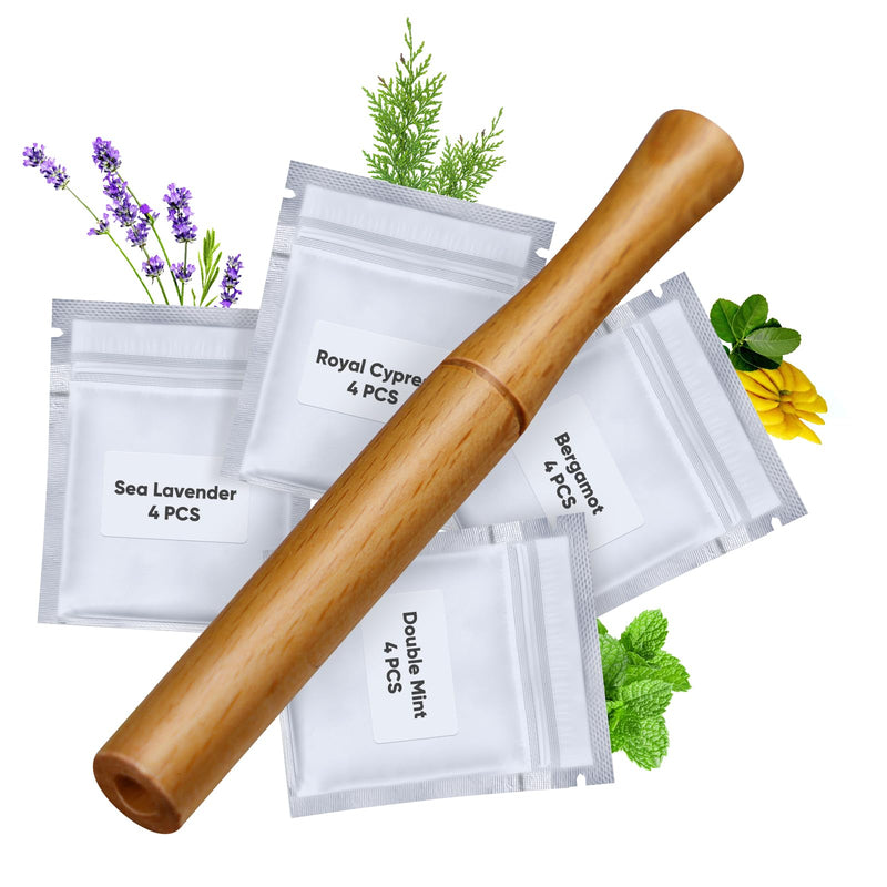 [Australia] - Quit Bad Habit Flavored Air Device, Refreshing Refresh,Natural Plant Extract, Upgraded Version,Wood-0521-3 Yellow 