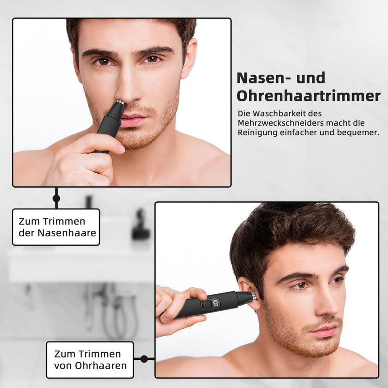 [Australia] - Nose Hair Trimmer, Rechargeable Wireless Ear Eyebrow Trimming Tool Dual Edge Blades Shaver Easy Cleaning with Indicator Light for Man Woman 