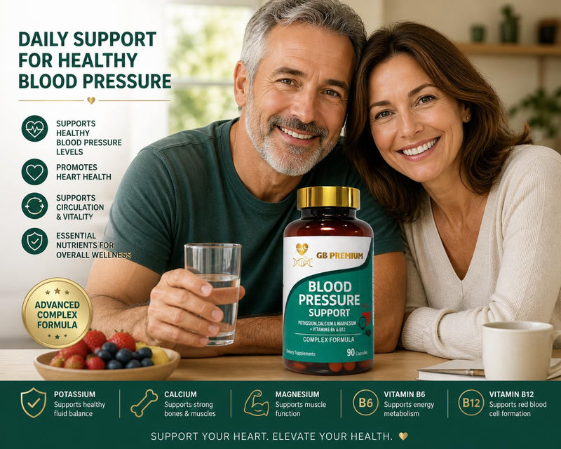 Blood Pressure Support Supplement, with Potassium, Calcium, Magnesium, Vitamins B6 & B12, 90 Capsules