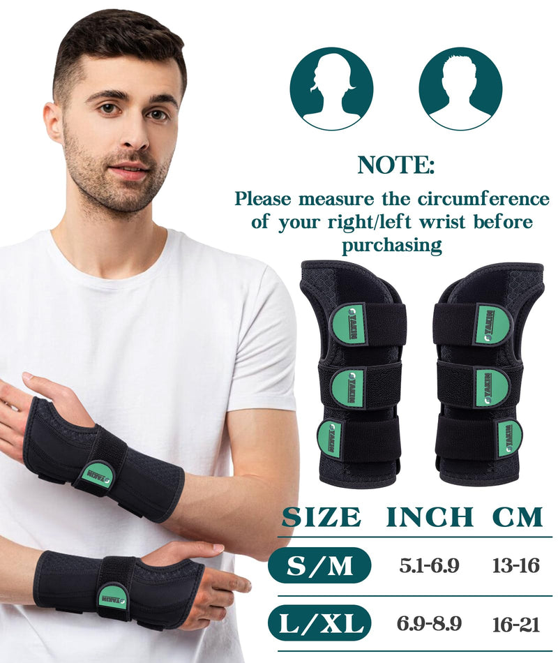 Wrist Brace for Carpal Tunnel Night Support, Adjustable Wrist Splint for Tendonitis, Arthritis, Sprains, Wrist Pain Relief, Comfortable Hand Brace for Men and Women Right Left Hand Black-Right Hand L/XL