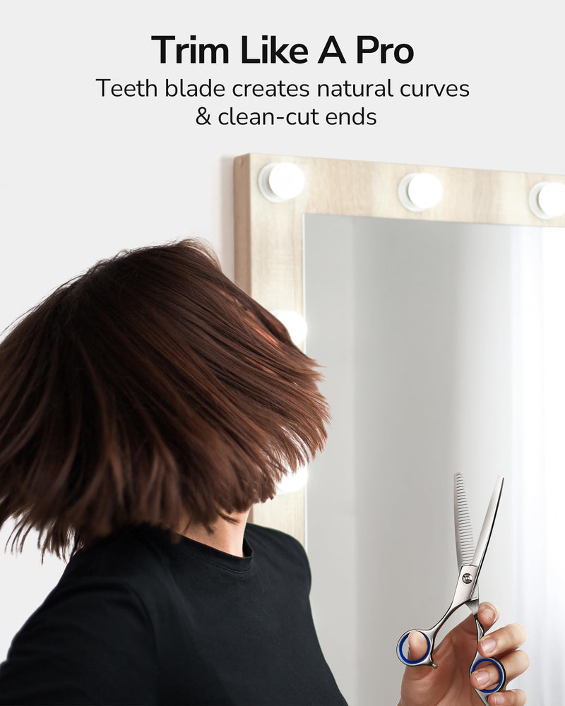 [Australia] - ULG Hair Thinning Scissors, Thinning Shear for Hair Cutting 6.5 inch Right-Hand Barber Scissors Salon Texturizing Shears Made of Japanese Stainless Steel, Silver 