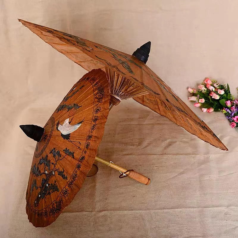Chinese Japanese Handmade Parasol Umbrella,Asian Decoration DIY Art Dance Classical Umbrella for Wedding Parties Photography Costumes Cosplay(1 PCS) umbrella Fairy Crane 33.5" Oiled Umbrella