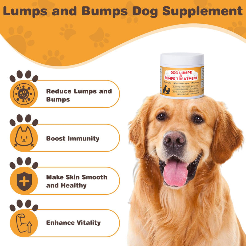 Dog Lumps & Bumps Supplement – Turkey Tail Mushroom Powder for Dogs Lipomas, Immune Support & Energy Boost, 3.52 oz - PawsPlanet Australia