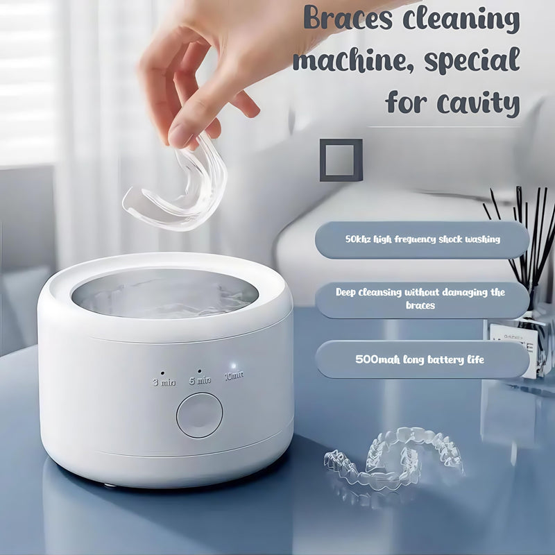 Three Modes Denture Cleaner Machine for Invisalign Cleaner,50kHz Ultrasonic Retainer Cleaner Machine，200ML Mouth Guard Cleaner,For Dentures,Mouth Guards,Braces,Aligners,Toothbrush,Jewelry