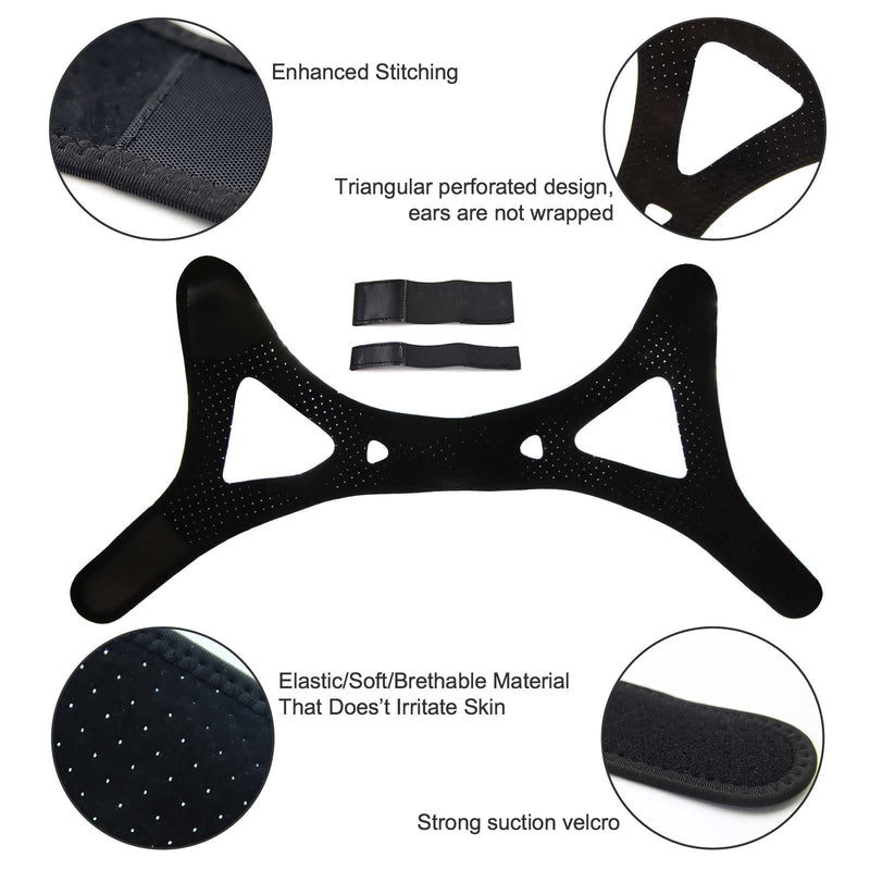 [Australia] - Chin Strap - Chin Strap for Cpap Users, Cpap Chin Strap, Anti Snoring Chin Strap Black 