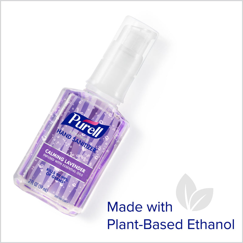 [Australia] - Purell Advanced Hand Sanitizer Gel Infused with Essential Oils, Calming Lavender, 2 fl oz Travel-Size Pump Bottle (Pack of 6), 3905-04-EC 