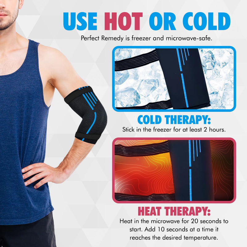 [Australia] - Perfect Remedy Freeze Sleeve - Hot & Cold Arm Ice Pack Wrap Compression - Tennis Elbow Cold Pack Compression for Support in Injuries - Ice Sleeve for Knee, Elbow (Large-X Large) Large-X Large 