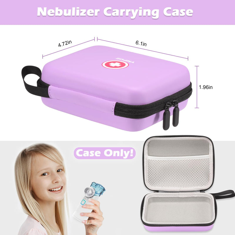 [Australia] - Carrying Case for Portable Nebulizer, Travel Medical Bag, Hard Emergency Medical Bag for Inhaler Spacer Case for Kids and Adults, Masks, Asthma Accessories Case for Medicin Purple 