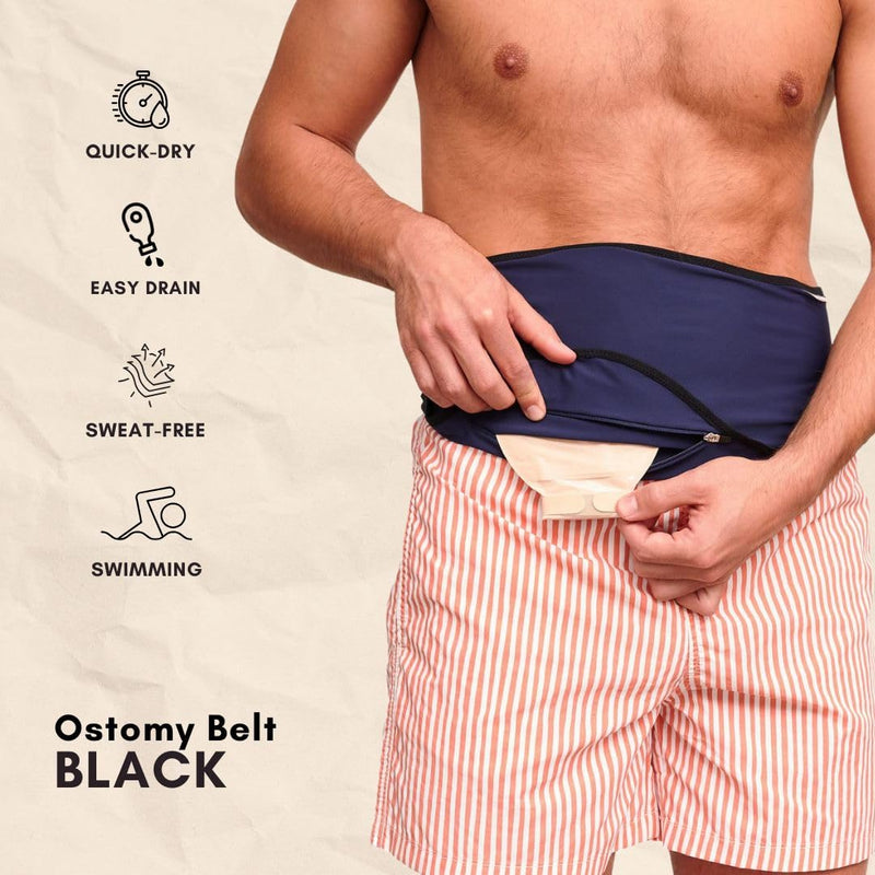 [Australia] - SIIL Ostomy Belt for Men & Women | FSA & FHA Approved | Premium Ostomy Bag Covers | Sports & Swimming | Colostomy Belts, Illeostomy Covers | Ostomy Wrap (Improved Zipper & Velcro - Fastener) L 