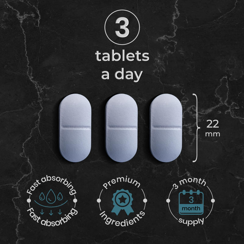 Creatine Monohydrate Tablets, 3000mg Per Serve - 270 Tablets - Gym and Nutritional Vegan Supplements for Men and Women - Post Workout Muscle Recovery - Unflavoured Formula