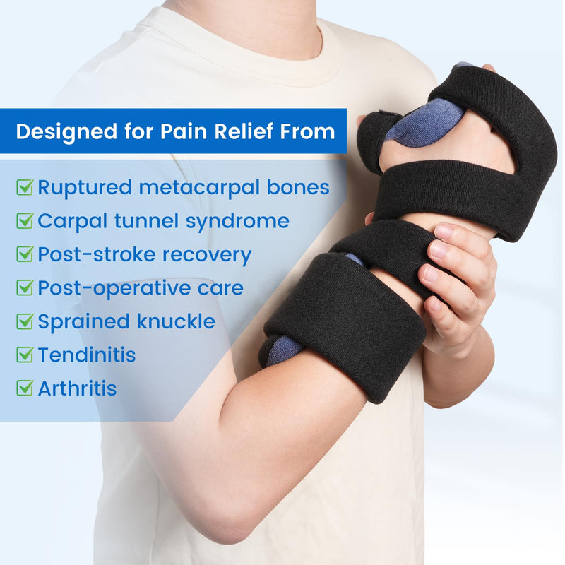 [Australia] - Velpeau Resting Hand Splint with Finger Separator Functional for Stroke Patient, Night Immobilizer Wrist Finger Brace for Muscle Atrophy Rehabilitation, Arthritis, Carpal Tunnel, Tendonitis (Left-S) Small Left Hands 