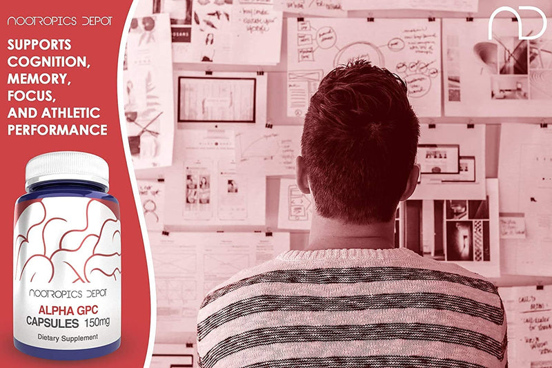 [Australia] - Nootropics Depot Alpha GPC Capsules | 150mg | 60 Count | Choline Supplement | Brain Health Supplement | Supports Healthy Brain Function | Enhance Cognition, Memory + Focus 60 Count (Pack of 1) 