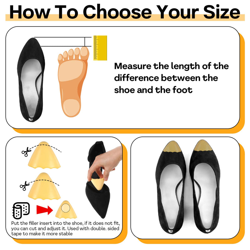 [Australia] - YUXIANLB Shoe Filler for Oversized Shoes Soft Foam Adjustable Toe Inserts Unisex Shoe Size Reducer Forefoot Support Shoe Pads for High Heels Pain Relief for Women Beige 