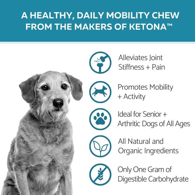 Ketona Daily Mobility Chews for Dogs, Natural Duck Flavor, Healthy Supplements to Lubricate Joints and Promote Healthy Mobility, Natural and Organic Ingredients – 120 Count - PawsPlanet Australia