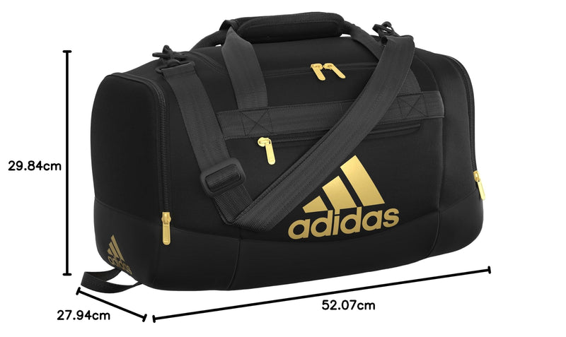 adidas Unisex Defender 4.0 Gym Duffel Bag for Men and Women Black/Gold Metallic Small (38l)