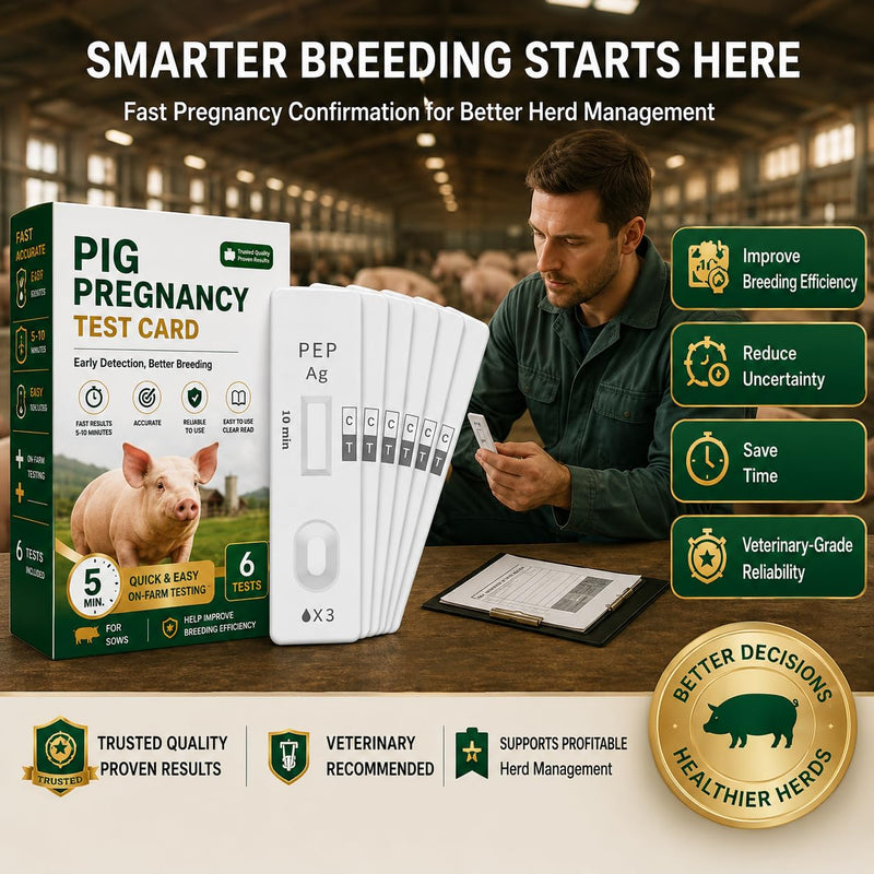 Pig Pregnancy Test – 6 Urine Strips for Sows, Early Detection Kit, Simple & Reliable for Farm or Home Use, Fast 10-Minute Results