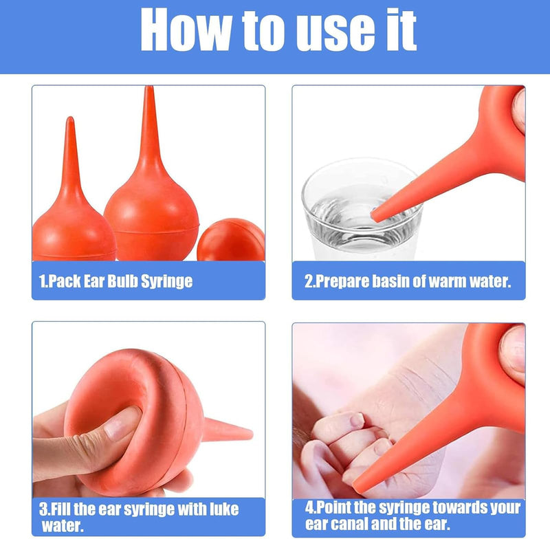 [Australia] - 3 Pcs Hand Bulb Ear Syringes, Professional Soft Reusable Rubber Suction Ear Syringe Ball, Manual Fluid Suction Device Ear Washing Squeeze Bulb for Adults 