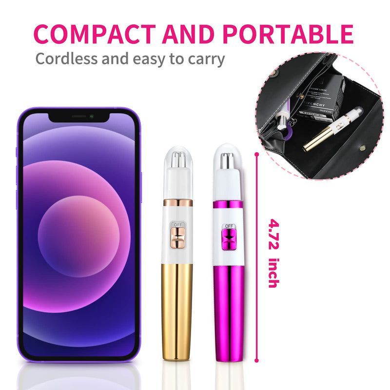 [Australia] - Nose Hair Trimmer Women, Women's Painless Ear and Nose Hair Trimmer for Women, Eyebrow Face Ear Hair Trimmer Nose Hair Trimmer Professional Waterproof, Rose Purple 