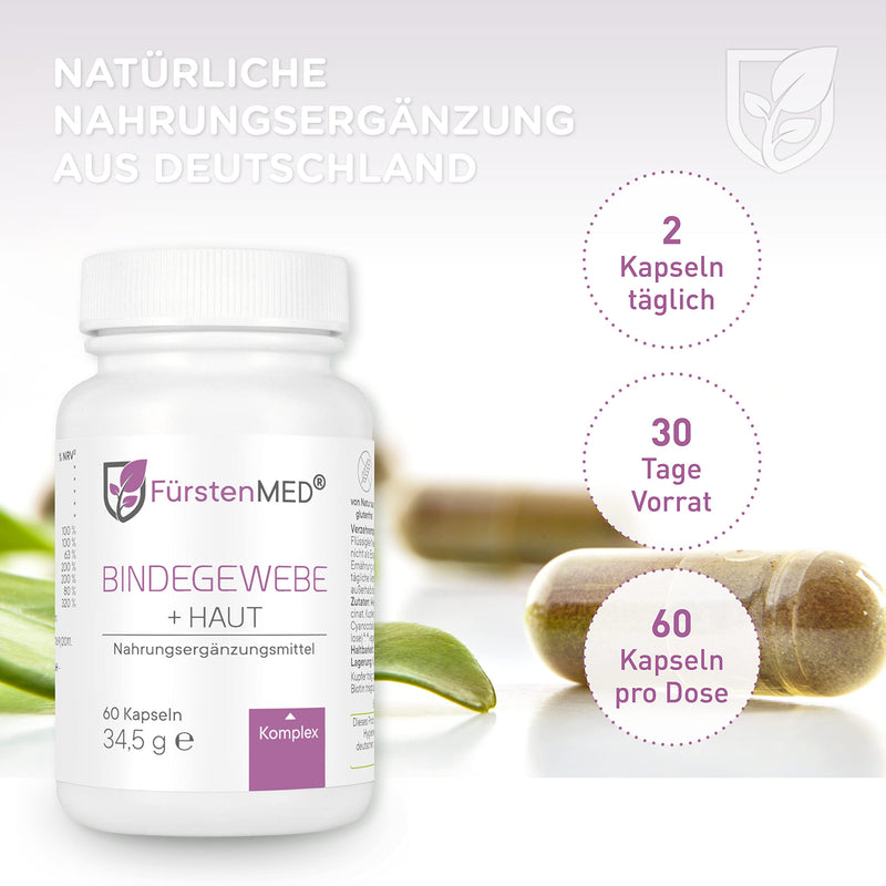 [Australia] - FürstenMED® connective tissue complex + skin capsules with 11 important ingredients for targeted support - 60 vegan capsules, laboratory tested & without unwanted additives 