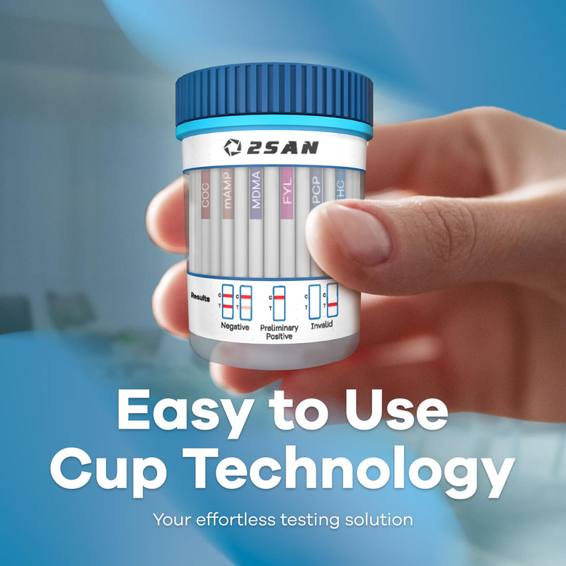 [Australia] - 2San 14-Panel Drug Test Cup – Fast 5-Min Results – Screens for THC Cocaine Meth Opiates PCP MDMA Oxy & More – Accurate at-Home Urine Test Kit 