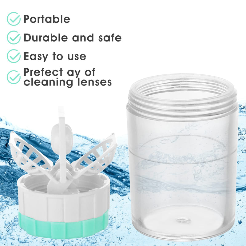 [Australia] - Sibba 5 Pieces Contact Lens Cases Manually Contact Lens Washer Cleaner Portable Rotation Contact Lens Cleaning Container Contact Lens Soak Storage Kit for Travel Home 