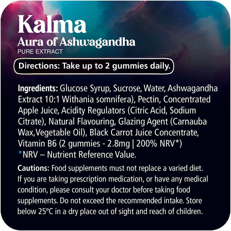 Kalma Ashwagandha Gummies, 3000mg Helps Reduce Stress, Boost Focus and Improve Sleep, Ashwagandha Root Extract Supplement, Natural Ingredients, Vegan, Gluten-Free Apple Flavour 60 Gummies