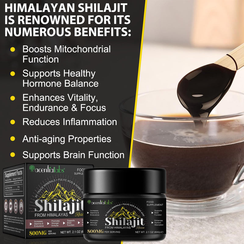 [Australia] - Shilajit Original Himalaya Organic, 60g Shilajit Resin Pure Himalayan Shilajit with fulvic acid and 85+ trace elements Energy & immune system strengths 800mg 