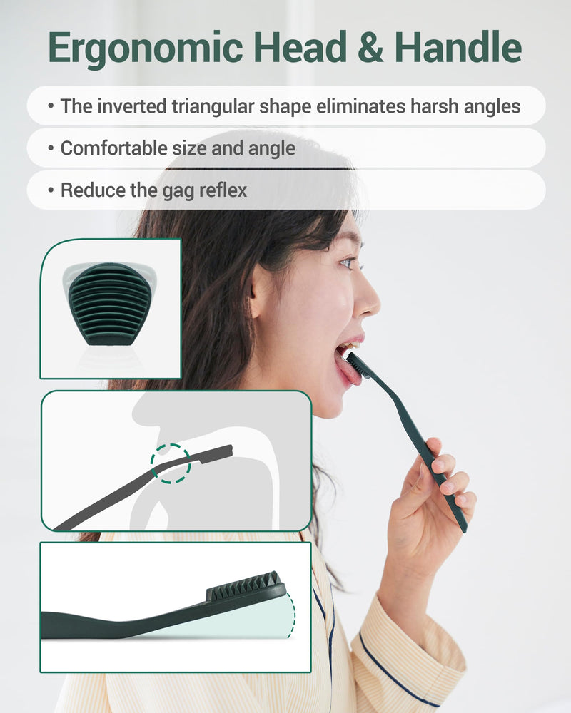 [Australia] - DEARCUS Korean Tongue Scraper with 3 Replaceable Heads - 100% BPA Free TPE Tongue Cleaner - Reduce Bad Breath & Without Hurt - Hygienic Scraper - Modern & Simple Design (White) White 