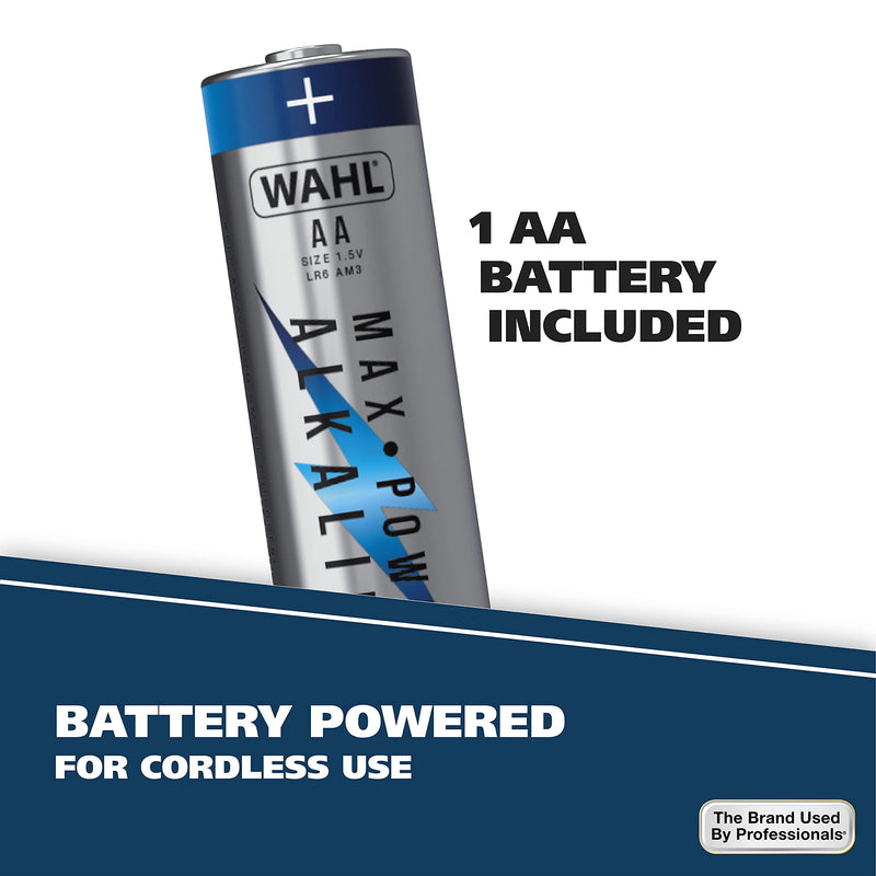 [Australia] - Wahl Lighted Battery Nose Hair Trimmer for Men & Women. Painless, Easy to See Nose, Ear, and Eyebrow Trimming with Built in Light, Battery Included. – Model 3023283 Black/Silver 3 Piece Set 