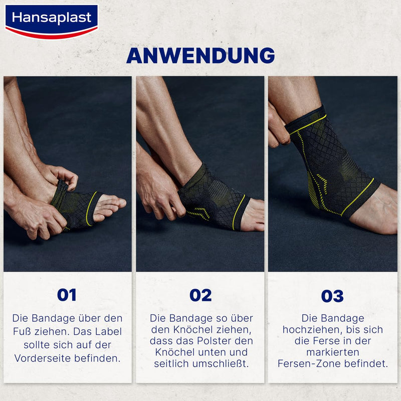[Australia] - Hansaplast Performance ankle bandage, ankle bandage stabilizes & relieves the joint, ankle bandage for right & left ankle supports active recovery, size S/M 