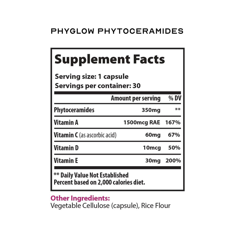 Phytoceramides Ceramide Skin Hydration Restore Beauty Health Supplement, Hyaluronic Acid Alternative Pills w/Multivitamins A, C, D, E, Anti Aging Wrinkle Support Super Vegan 30 Capsules for Women Men