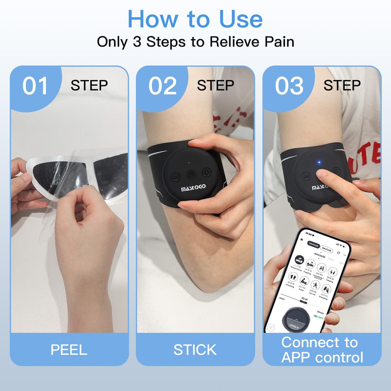 Dual Host Wireless TENS Unit Muscle Stimulator with APP Control | 26 Modes, 25 Intensity Levels, App and Button Controls, 4-in-1 Functionality (TENS, EMS, MAS, FEMALE), Independent Control