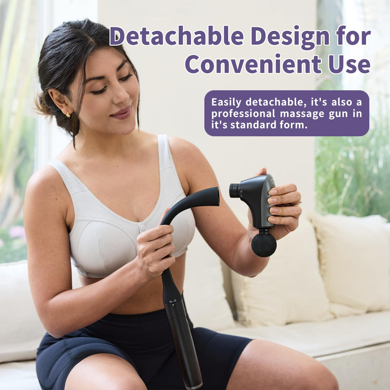 [Australia] - 2-in-1 Detachable Muscle Massage Gun Deep Tissue with 20'' Extension Handle, Back and Neck Massager for Pain Relief, Handheld Massager for Shoulder Lower Back Leg Waist, FSA-HSA Eligible 