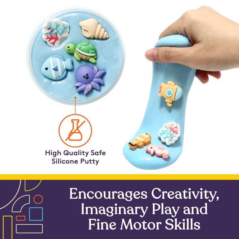 Special Supplies Sensory Therapy Putty for Kids and Adults with Cute Charms, Resistive Hand Exercise Stress Relief Therapy Putty (Sea) Sea