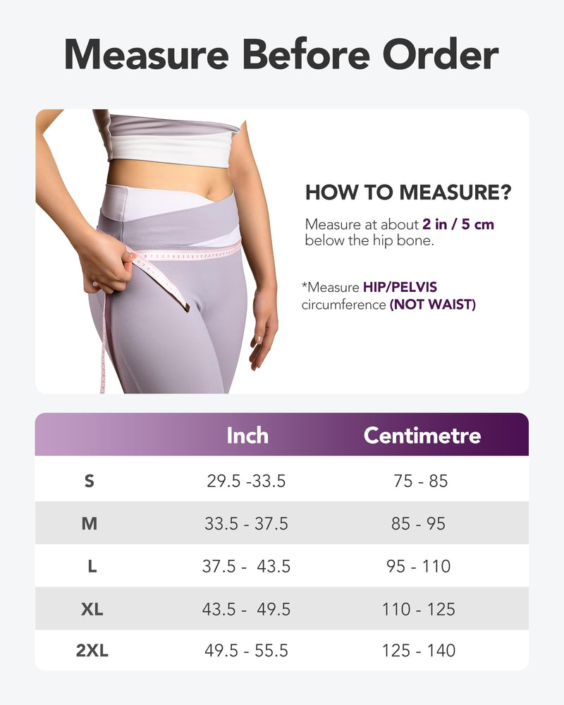 [Australia] - SI Belt for Women with Extra Support Stays, Sacroiliac Belt for SI Joints Pain Relief, Sciatic, Pelvic, Leg, Hip, Lower Back Pain, Hip Compression Wrap, Trochanteric Belt, 360°Anti-slip Medium Violet 