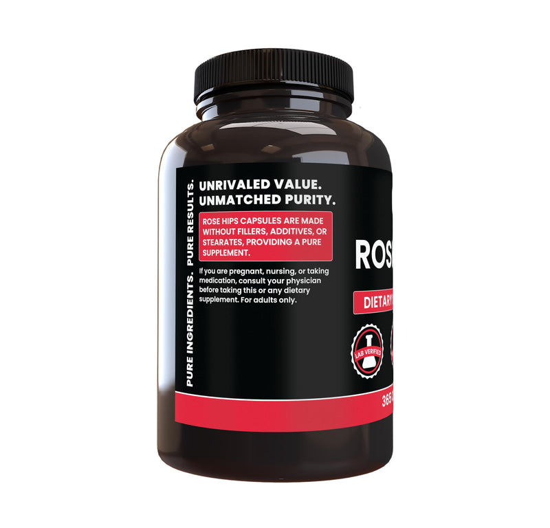 Pure Original Ingredients Rose Hips (365 Capsules) No Magnesium Or Rice Fillers, Always Pure, Lab Verified 365 Count (Pack of 1)