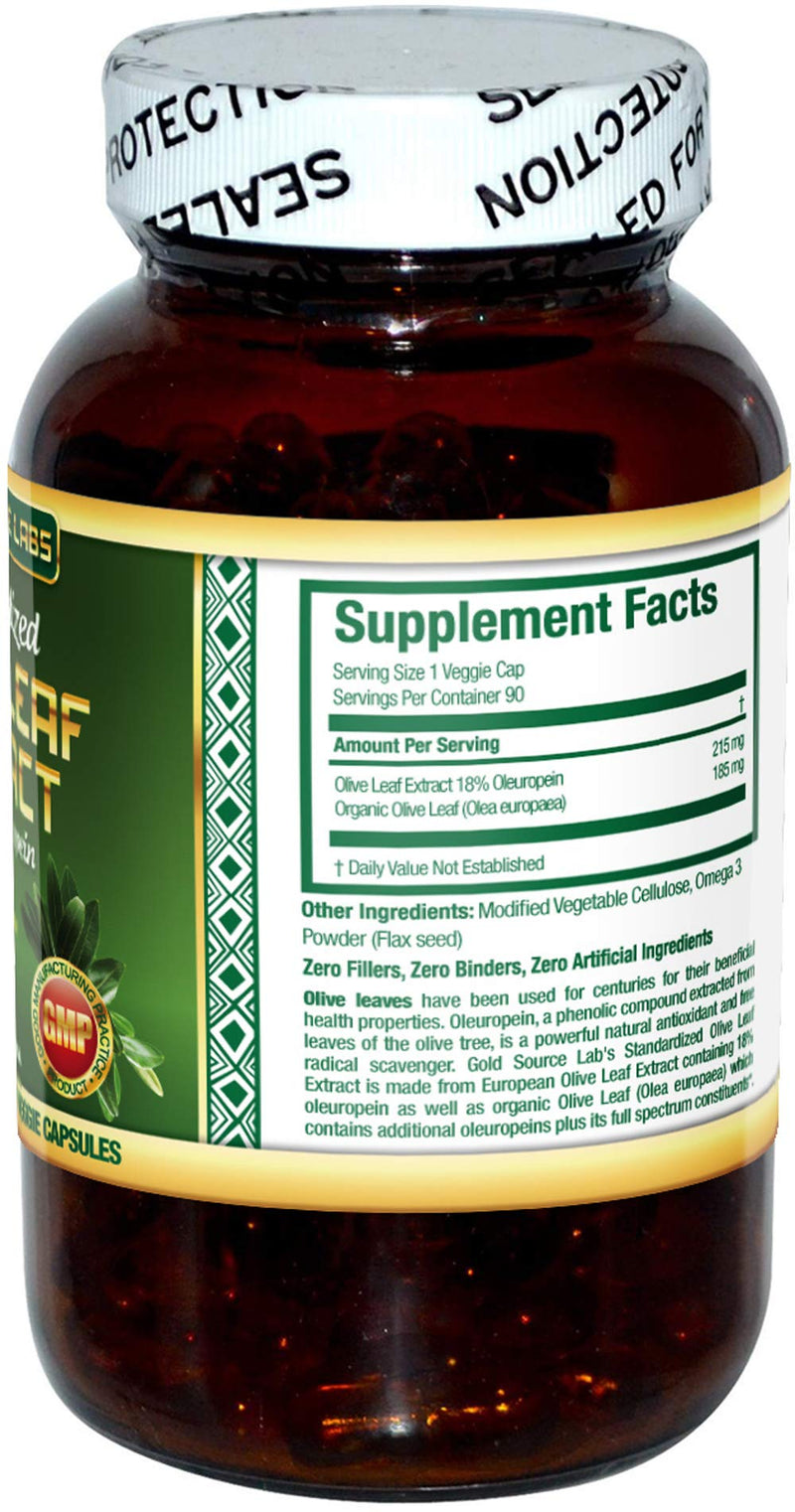 [Australia] - Organic Olive Leaf Extract Capsules - Pure Organic Olive Leaf Plus Standardized Oleuropein Extract, 90 Vegetarian Caps, 400 mg Maximum Strength Complex for Immune Health 