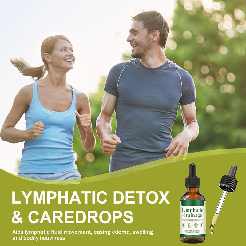 Lymphatic Drainage Drops – Herbal Lymph Support with Cleavers, Red Clover, Stillingia Root & Prickly Ash Bark – Natural Fluid Balance & Detox Drops – Glycerin Base, 60ml