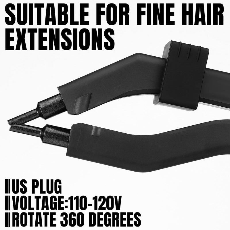 [Australia] - Hair Extensions Tool K Tips Hair Extensions Tool 12 Templates Clips 50 Fusion Glue Protector 201 Finger Protector 2 Bags Keratin Glue Granule Beads(Black) 