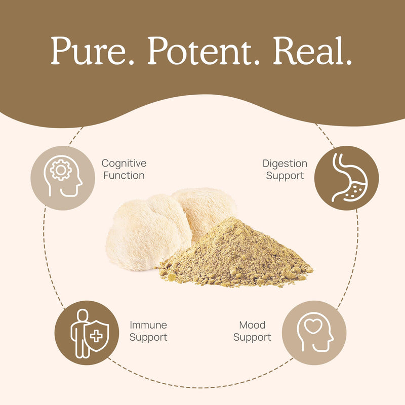 [Australia] - Real Mushrooms Lion‚Äôs Mane Supplement Capsules - Organic Lions Mane Extract for Overall Wellbeing - Beta Glucan Supplements ‚Äì Vegan 300 ct Mushroom Extract 