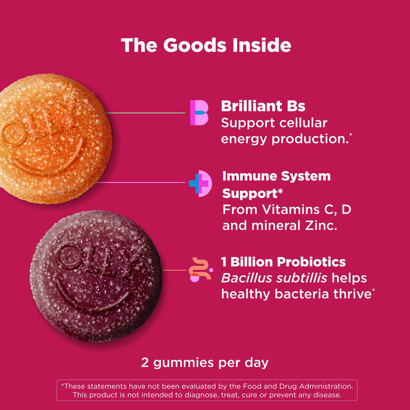 OLLY Multi + Probiotic Gummy Vitamin, Digestive & Immune Support*- 70 Count 1 Count (Pack of 70)