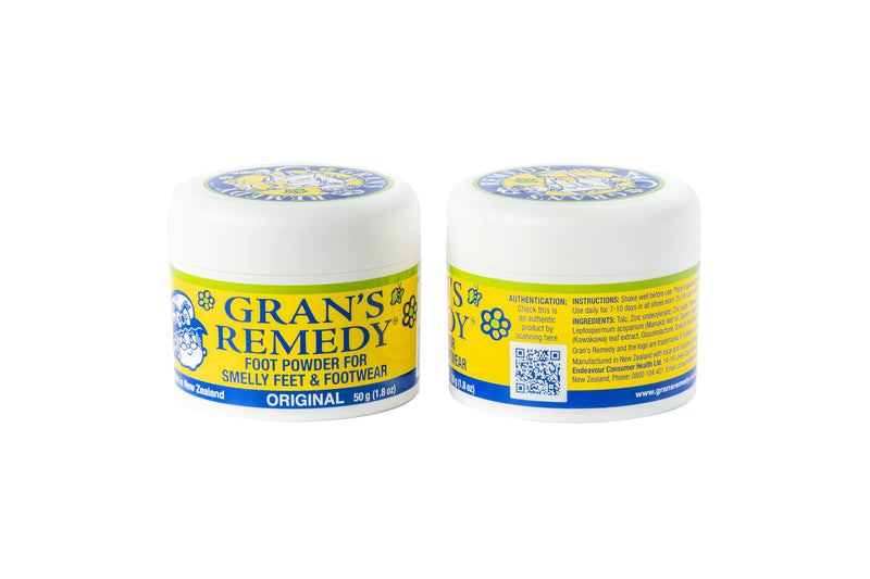 Gran's Remedy Shoe Deodorizer and Foot Powder for Smelly Feet - Effective Shoe Odor Eliminator in Travel Size - Absorbs Sweat and Moisture for Shoes and Feet - Unscented 1.76 Ounce (Pack of 1) Unscented Tub