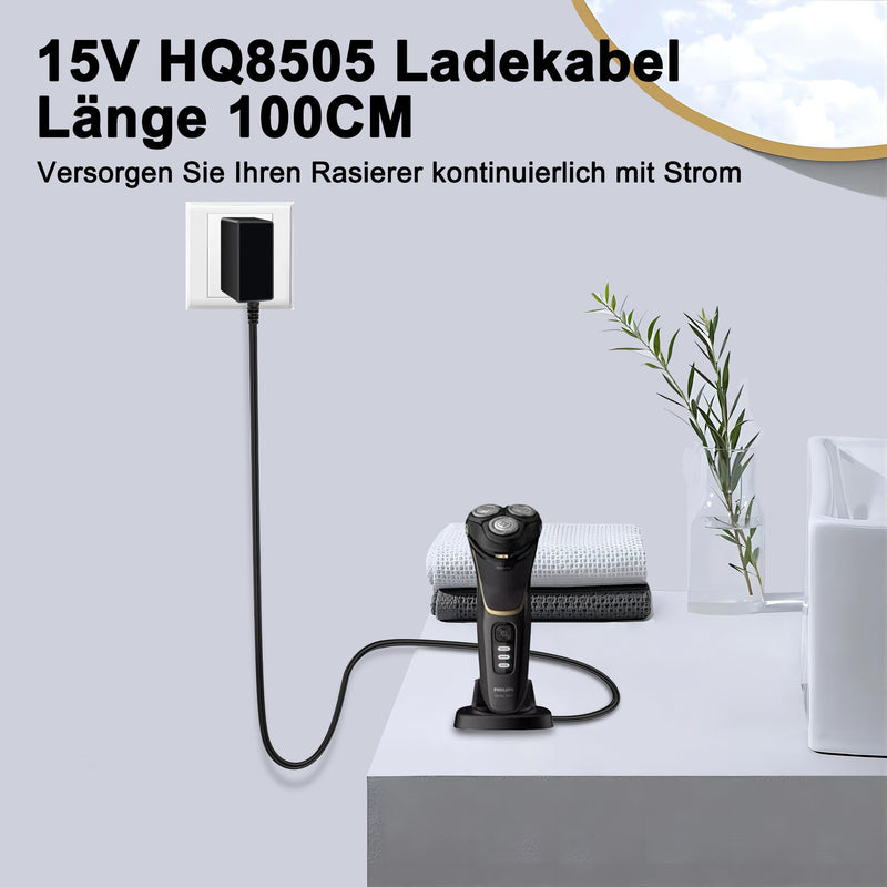 [Australia] - 15V Shaver Charger Suitable for Philips Shaver Charging Cable Norelco HQ8505 3000 5000 7000 9000 Series mg5750 mg7790 mg7720 Beard Trimmer Cable 