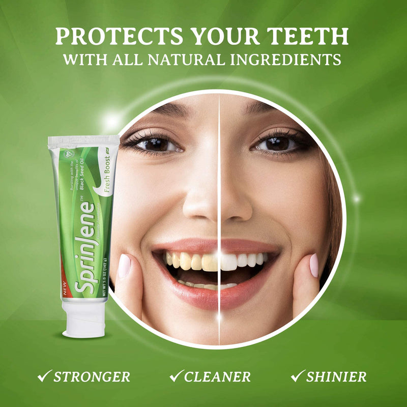 [Australia] - SprinJene Original Fresh Boost | Cavity Protection Toothpaste with Fluoride for Fresh Breath & Healthy Teeth | 4 Pack 5 Fl Oz (Pack of 4) 