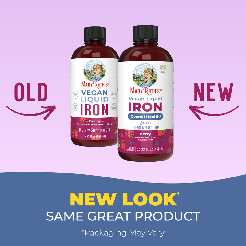 MaryRuth's Liquid Iron Supplement for Women Men & Kids, 15.22 Fl Oz, Vegan | Red Blood Cell Formation, Oxygen Support, Energy Metabolism, Ages 4 & Up, Sugar Free 15.22 Fl Oz (Pack of 1)