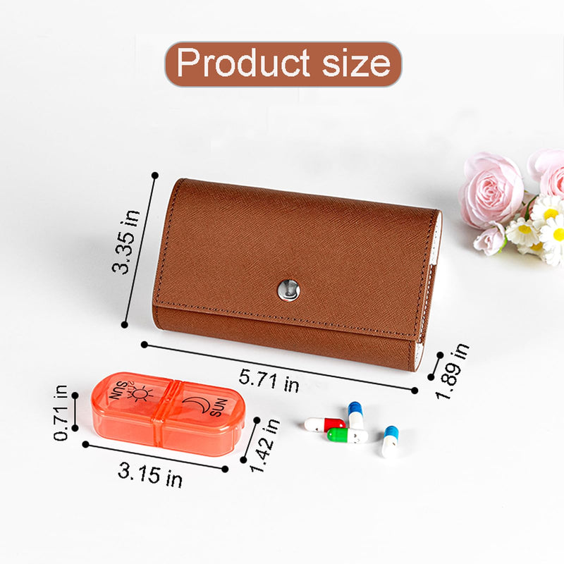 Weekly 2 Times A Day Pill Organizer for Travel 7 Day Am and Pm Portable Pill Box with Delicate Storage Bag for Pills,Vitamins,Fish Oils, Rainbow Compartments, Portable Travel Medication Container