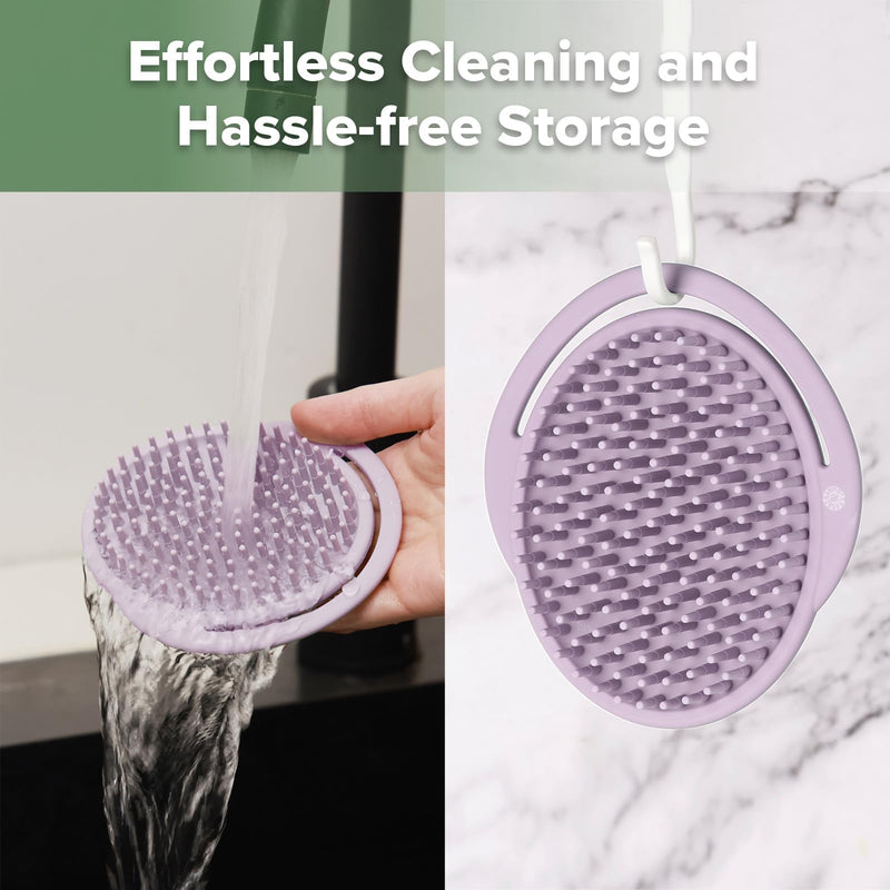 [Australia] - haakaa Silicone Shampoo Brush - Cradle Cap Brush Comb - Baby Hair Scrubber - Newborn Essentials Must Haves - 1pk-Lavender Lavender 